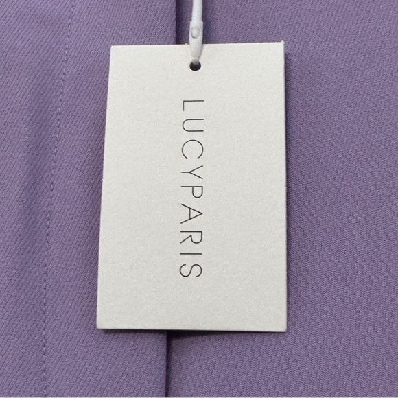 Lucy Paris Lavender Wide Leg Trousers Small High Rise Pleated Dress Pants - Picture 3 of 8